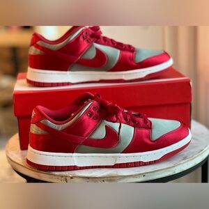 Nike Dunk Low UNLV Satin Size 9m 10.5w Red and Gray Sneakers DX5931-001
